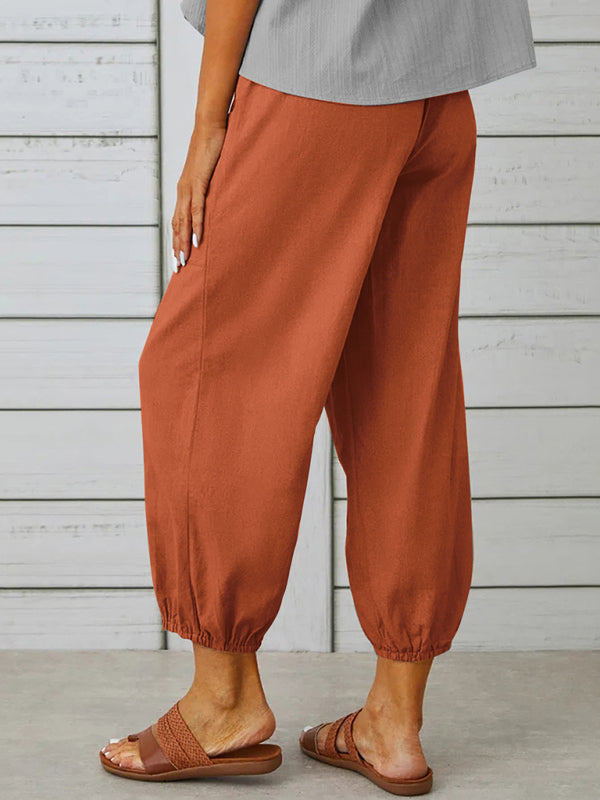 Women's Solid Color Parachute Cargo Pants