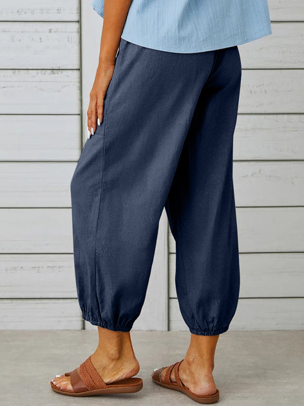 Women's Solid Color Parachute Cargo Pants