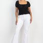 Puff Sleeve Eyelet Peplum Top