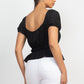Puff Sleeve Eyelet Peplum Top