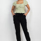 Puff Sleeve Eyelet Peplum Top