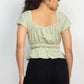 Puff Sleeve Eyelet Peplum Top