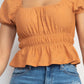Puff Sleeve Eyelet Peplum Top