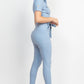 Collared Waist-tie Buttoned Jumpsuit