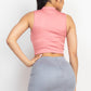 Mock Keyhole-front Crop Top