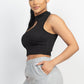 Mock Keyhole-front Crop Top