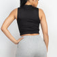 Mock Keyhole-front Crop Top