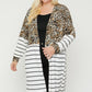 Long sleeves print-striped cardigan