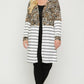 Long sleeves print-striped cardigan