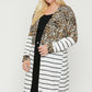 Long sleeves print-striped cardigan