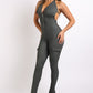 Cargo pocket halter jumpsuit