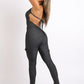 Cargo pocket halter jumpsuit