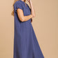 Split neck button down midi dress with no lining