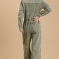 Mid button down stone wash wide leg distressed jumpsuit & side pockets with no lining