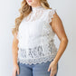 Plus Cotton Floral Lace Embroidery Detail Top