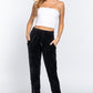 Waist Elastic Velour Long Jogger Pants