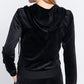 Long Sleeve Velour Hoodie Zip Up Jacket