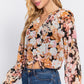 Front Tie Detail Print Woven Blouse