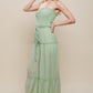 Woven Solid Sleeveless Smocked Ruffle Jumpsuit