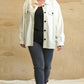 Faux Leather Button Down Shacket With Side Pockets