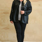 Faux Leather Button Down Shacket With Side Pockets