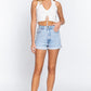 Halter Ruched Crop Sweater Knit Top