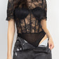 Floral Lace Corset Keyhole Bodysuit