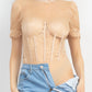 Floral Lace Corset Keyhole Bodysuit