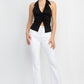 Collared Halter Open Back Top