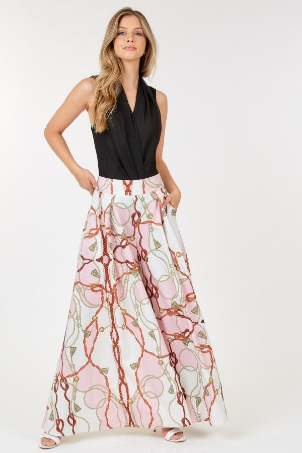 High Waist Wide Leg Printed Palazzo Pants