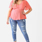 Plus Tie Detail Flare Top