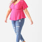Plus Tie Detail Flare Top