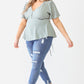 Plus Tie Detail Flare Top