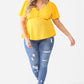 Plus Tie Detail Flare Top