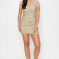 Ruched Floral Ruffled Bodycon Dress