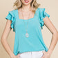 French Terry Solid Casual Top