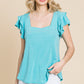 French Terry Solid Casual Top