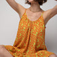 Floral Printed Wool Peach Cami Dress