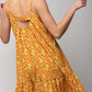Floral Printed Wool Peach Cami Dress