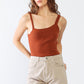 Viscose Blend Sleeveless Square Neck Bodysuit