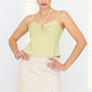 Light Green U-ring Detail Strappy Sleeveless Top