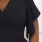 Ruffle Detailed Surplice Plus Size Midi Dress