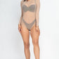 Sexy Sheer Mesh Long Sleeve Bodysuit