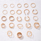 New niche design butterfly 8-character open ring set cross love pearl 23-piece ring