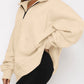 Women’s Solid Color Relaxed Zip Kangaroo Front Pocket Sweatshirt Pullover