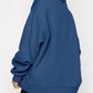 Women’s Solid Color Relaxed Zip Kangaroo Front Pocket Sweatshirt Pullover