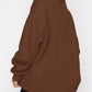 Women’s Solid Color Relaxed Zip Kangaroo Front Pocket Sweatshirt Pullover