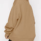 Women’s Solid Color Relaxed Zip Kangaroo Front Pocket Sweatshirt Pullover