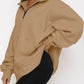 Women’s Solid Color Relaxed Zip Kangaroo Front Pocket Sweatshirt Pullover