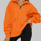 Women’s Solid Color Relaxed Zip Kangaroo Front Pocket Sweatshirt Pullover